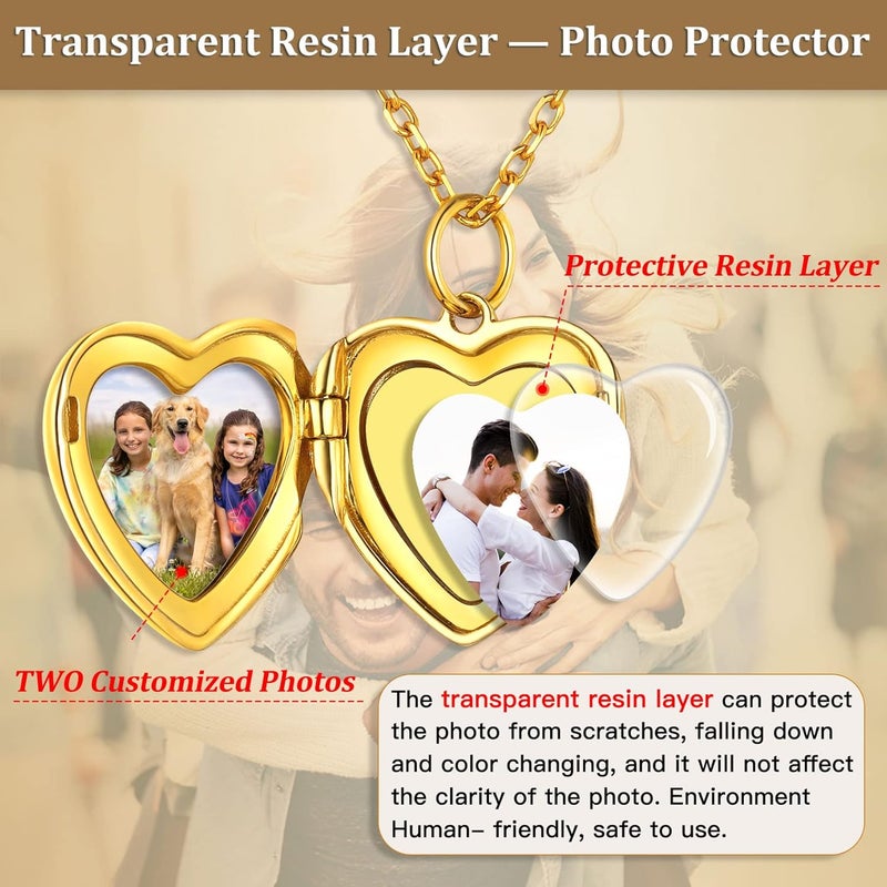 Bestyle Sterling Silver Heart Locket Necklace for Women, Dainty Cute Small Heart Locket Pendant in Gold/Rose Gold/Silver, Love Statement Jewelry Gift for Mother Wife - Image 3